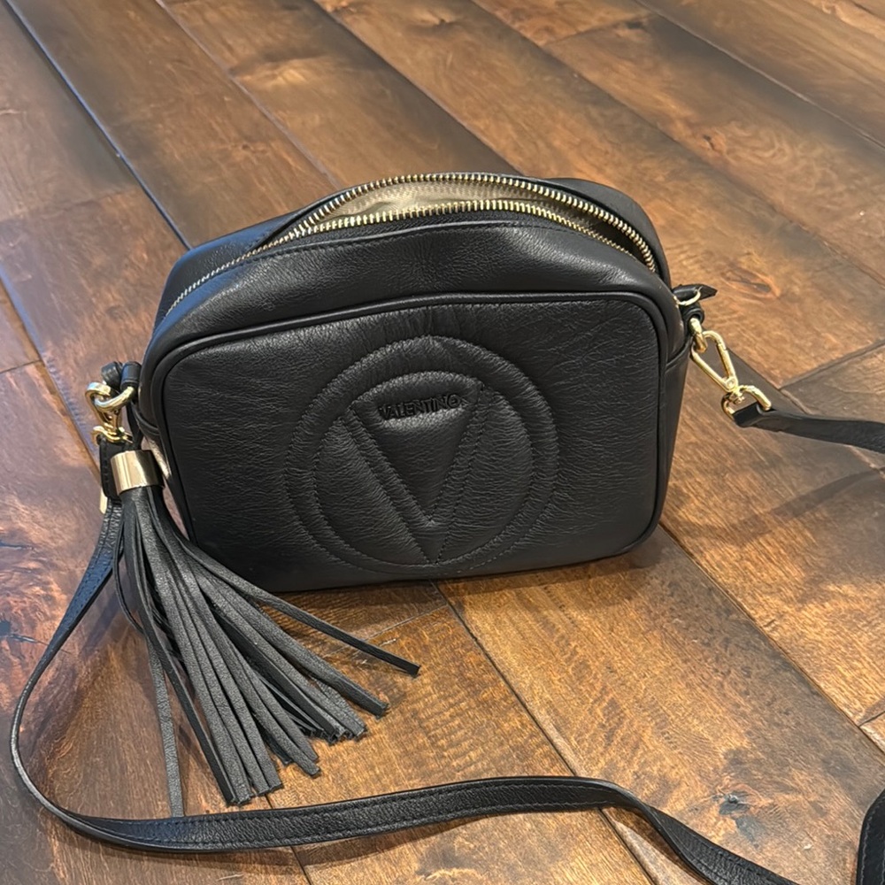 Valentino Black Leather Crossbody Bag